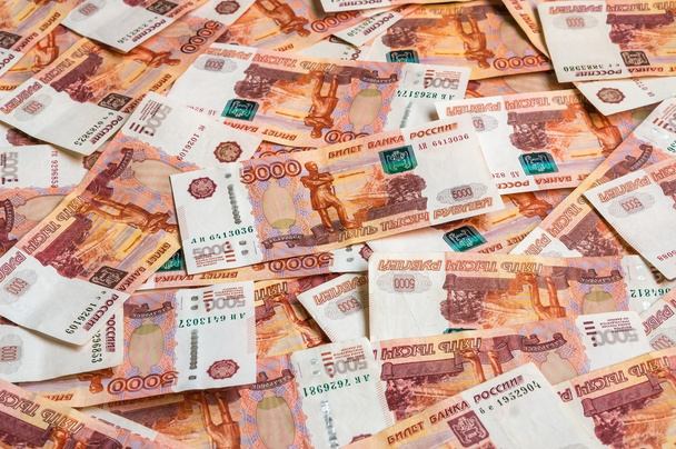 Russian five thousand money background - Foto, afbeelding