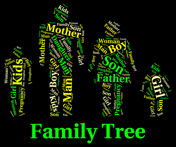 Drzewo genealogiczne pokazuje krwi względna i dzieci - Zdjęcie, obraz