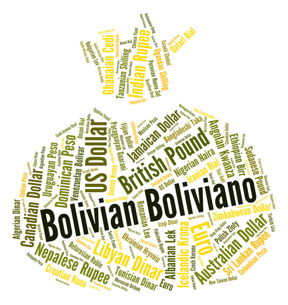 外国為替取引と紙幣を意味するボリビア ボリビアーノ - 写真・画像