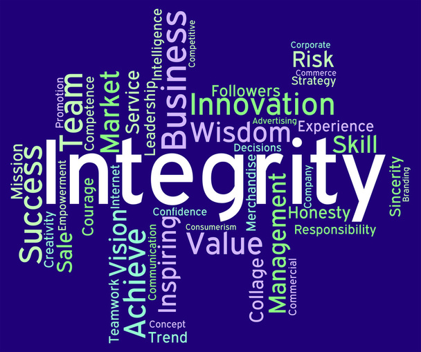 Les mots d'intégrité signifient la morale du texte et la vertu
 - Photo, image
