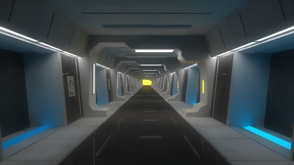 Intérieur du corridor futuriste
 - Photo, image