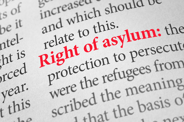 Definition of the term right of asylum in a dictionary - Fotoğraf, Görsel