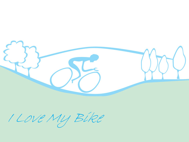 Я люблю свою велосипедную карту - Вектор,изображение