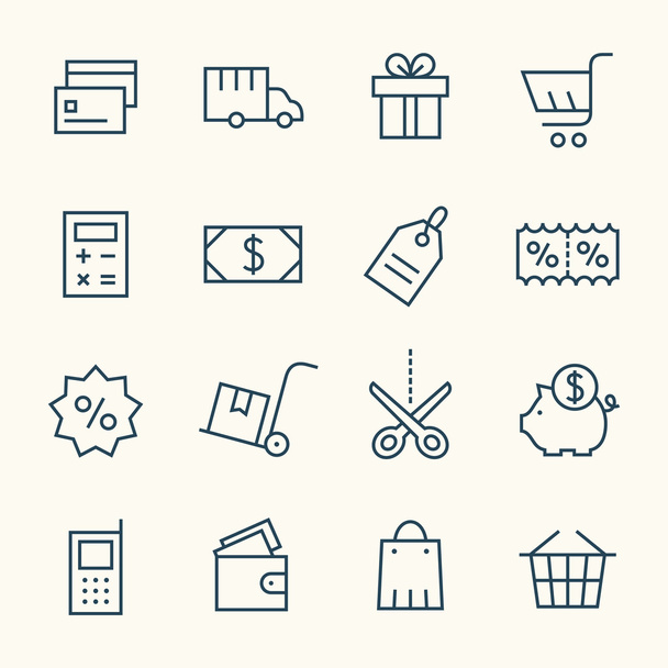 Shopping  icons set - Vector, Image