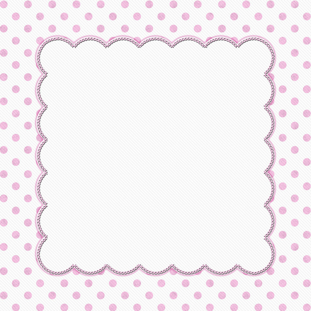 rosa und weiße Polka Dot Rahmen Hintergrund - Foto, Bild