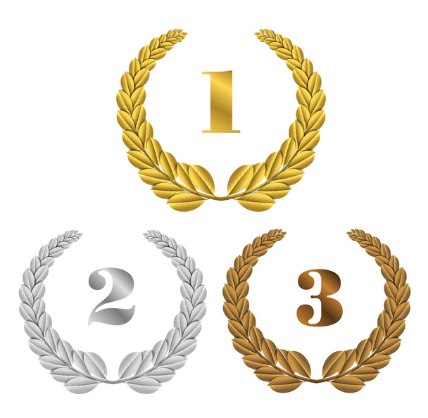 Set of vector gold, silver and bronze symbols places - Vektor, kép