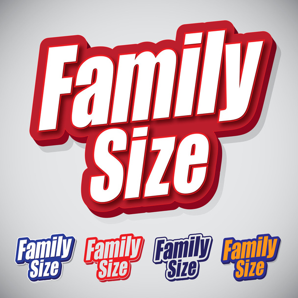 Розмір сім'ї Промо заголовок печатки
 - Вектор, зображення