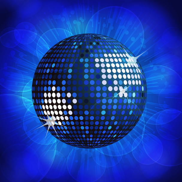 Disco ball background blue - Vector, Image