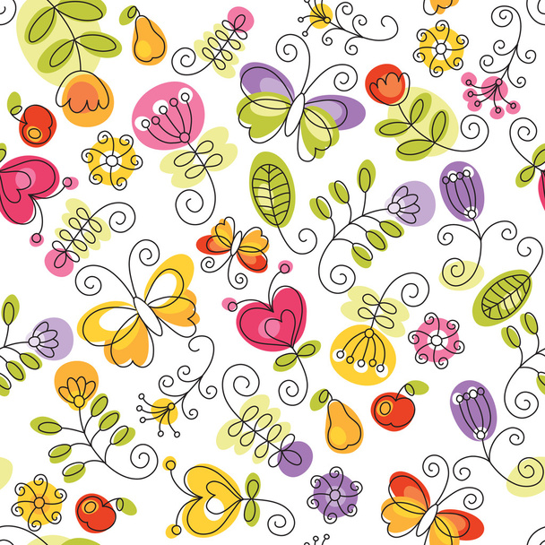 Summery floral background - Vektor, obrázek