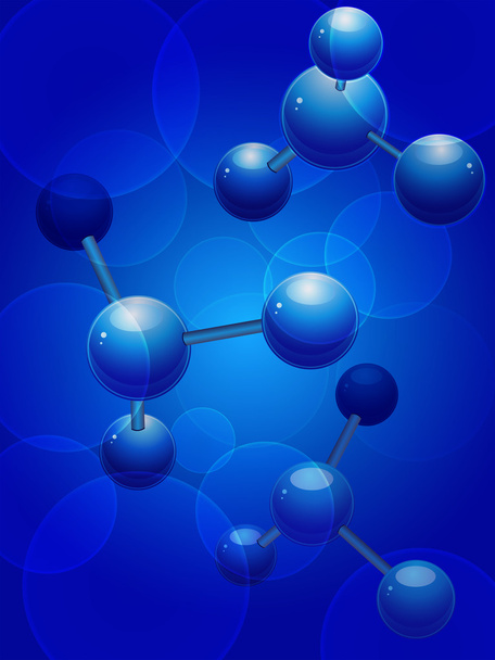 Blue molecule background - Vector, Image