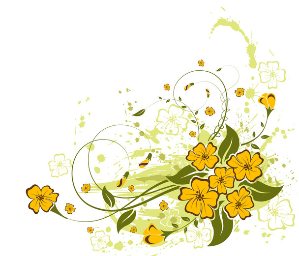 grunge λουλούδι φόντο - Διάνυσμα, εικόνα