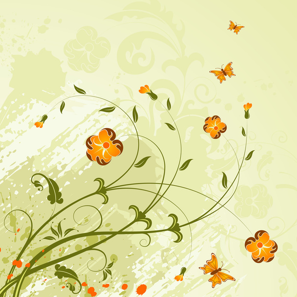 Grunge flower background - Вектор,изображение