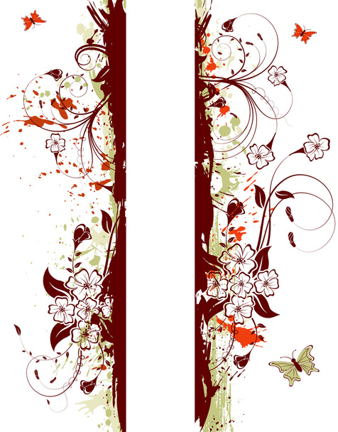 Grunge flower background - Vector, afbeelding