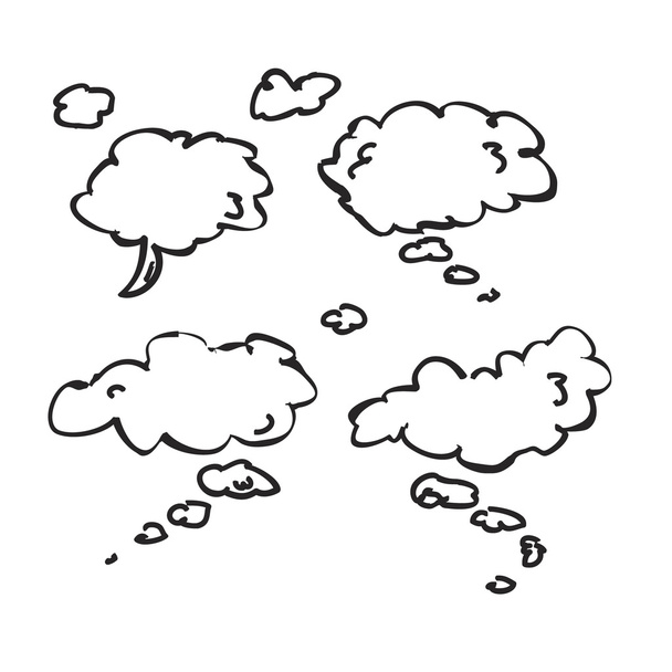 düşünce baloncuklar basit doodle - Vektör, Görsel