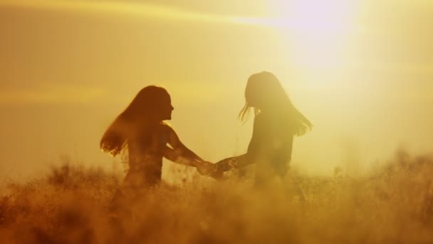 девушки весело проводят время на свежем воздухе в поле
 - Кадры, видео