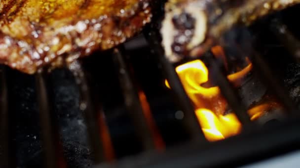 Bifes de carne na grelha em churrascaria
 - Filmagem, Vídeo
