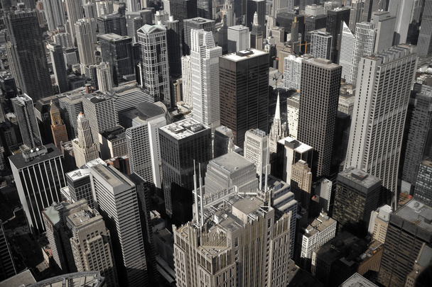 Luchtfoto van chicago downtown - Foto, afbeelding