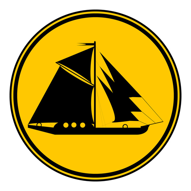 Sailing ship button. - Вектор,изображение