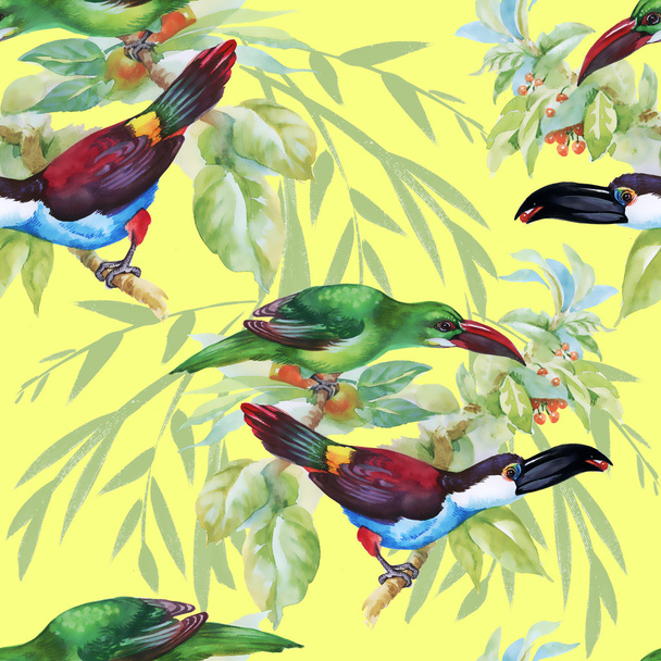 tropical floral seamless pattern - Foto, afbeelding