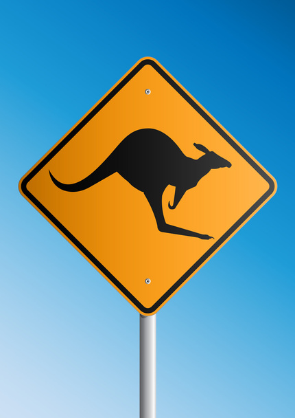 Kangaroo Roadsign - Vector, Image