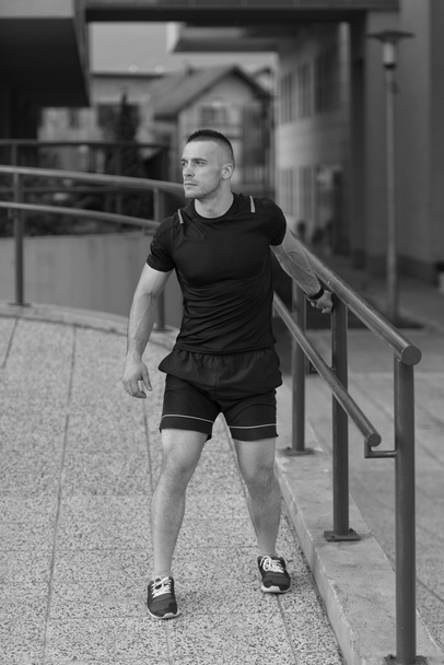 Young Man Exercise Fitness Sport And Strech - Fotó, kép