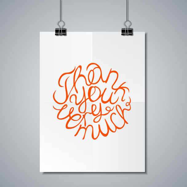 Poster Mockup Template with Lettering Element - Vector, Image