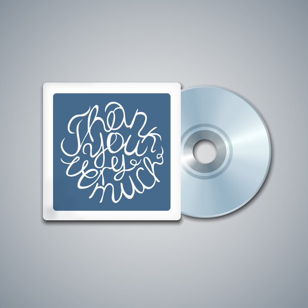 Mixed CD Cover. Mockup Template with Lettering Element - Vector, Image