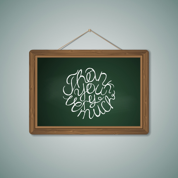 Green Chalkboard. Mockup Template with Lettering Element - ベクター画像