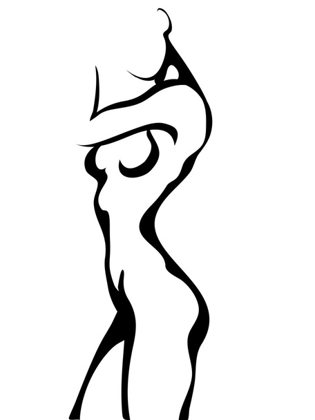 Sketch of woman torso - Wektor, obraz