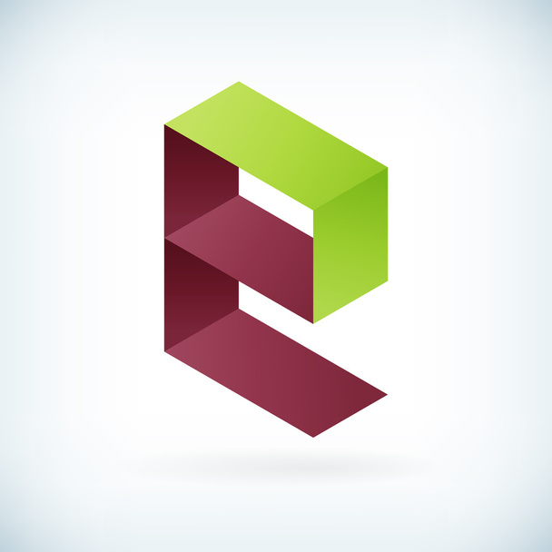 Modern letter E icon flat design element template  - Vector, afbeelding