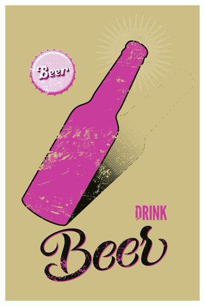 Typographic retro grunge beer poster. Vector illustration. - Vecteur, image