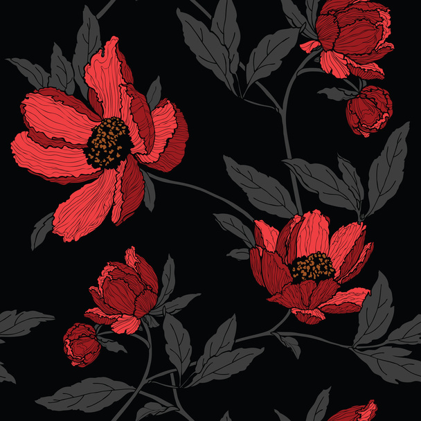 Seamless pattern with flowers roses - Vector, imagen