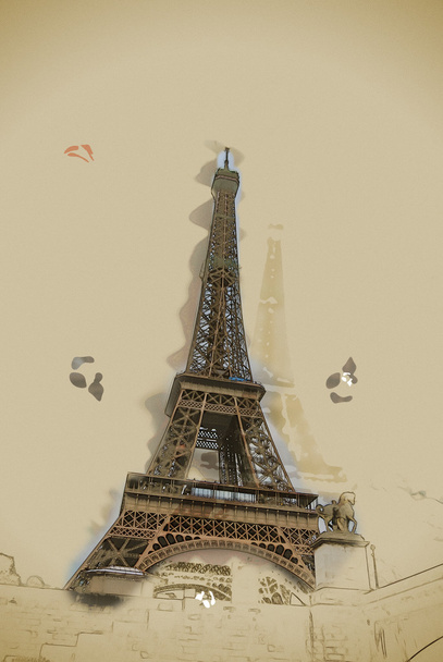 Torre Eiffel ao entardecer
 - Foto, Imagem