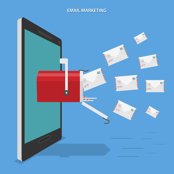 Email marketing flat vector concept. - Vektör, Görsel