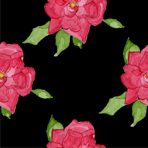 Acuarela rosa mosqueta patrón sin costura - Vector, imagen