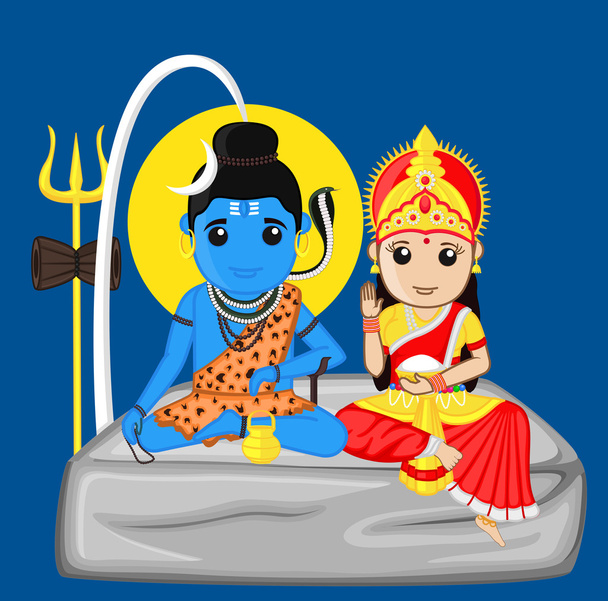 Shiva ja Parvati - Himalajan Jumala ja jumalatar
 - Vektori, kuva