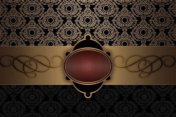 Decorative vintage background with gold ornament. - Photo, image