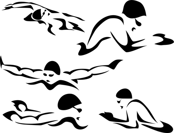 nuotatore - Vettoriali, immagini