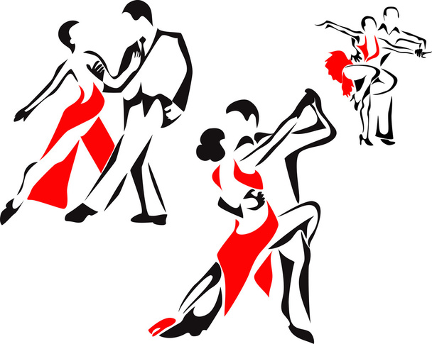 latin dancers - Vector, Image