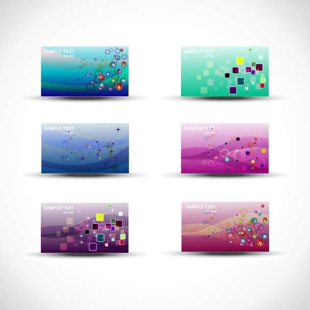 Colorful stylish vector cards - Vektör, Görsel