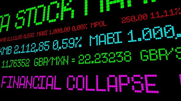 Financial collapse stock ticker - Photo, Image