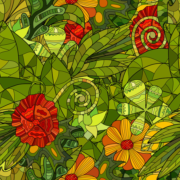 hand drawn floral seamless pattern - Vektori, kuva
