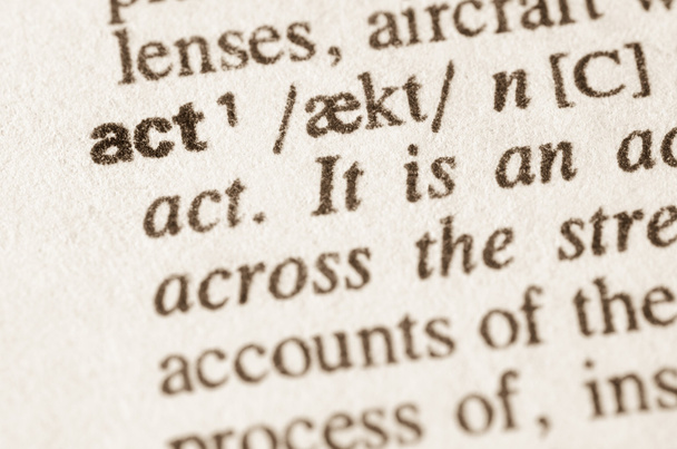 Dictionary definition of word act  - Fotoğraf, Görsel