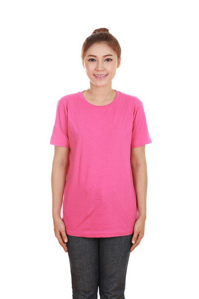 young beautiful female with blank t-shirt  - Fotografie, Obrázek
