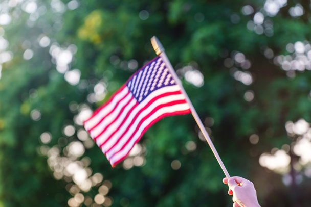 american flag in hand - Φωτογραφία, εικόνα