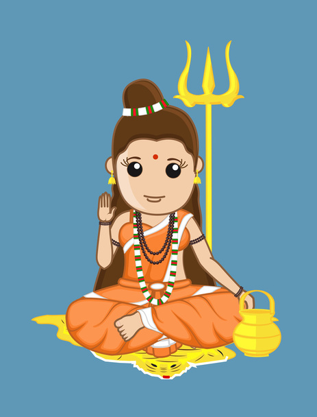 Blessing Sadhvi Character - Hindu - Διάνυσμα, εικόνα