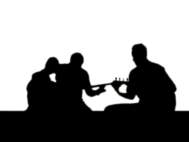 Silhueta de um Grupo de Músicos
 - Foto, Imagem