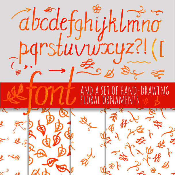  orange color calligraphic font - Wektor, obraz