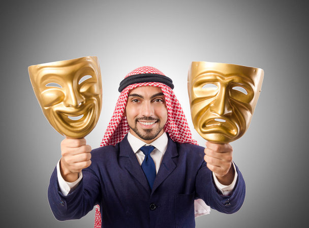 Arabische man hypocrisie concept - Foto, afbeelding