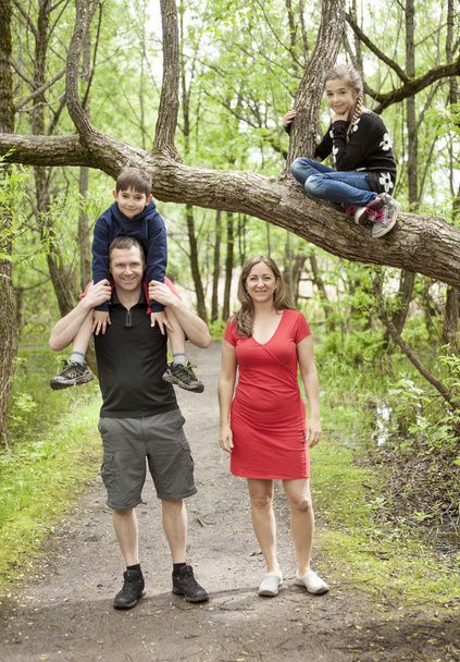 Familie auf Holz  - Foto, Bild